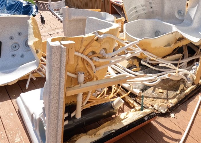 Old Hot Tub broken Down and hauled away